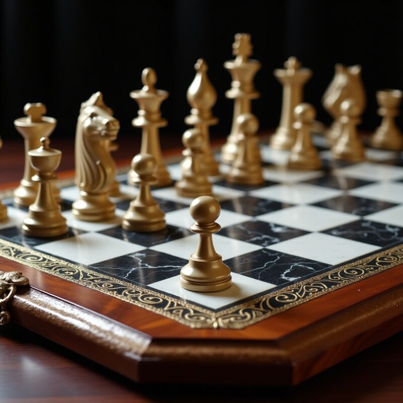 Marble Inlay Deluxe Chess Set