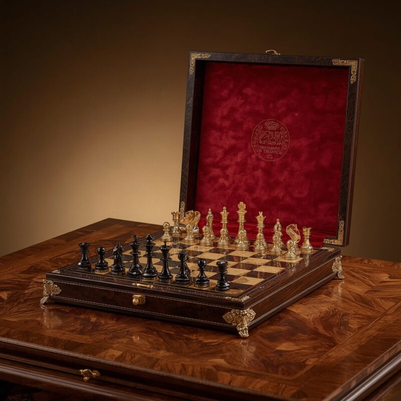 Leather-Bound Luxury Chess Set